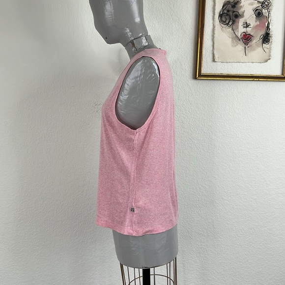 Aquascutum Marled Nubby Button Front Salmon Tank Top - Picture 3 of 9